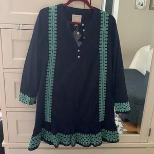 Sail to sable navy and green dress